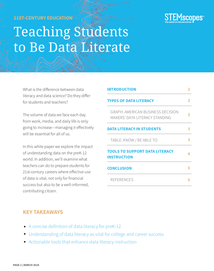 What is Student Data Literacy? STEMscopes White Paper